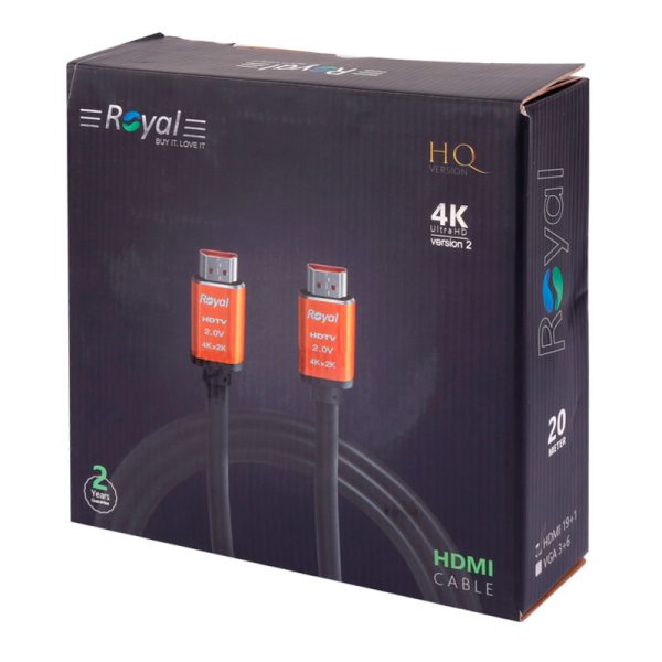 کابل HDMI رویال 19+1 طول 5 متر 4K