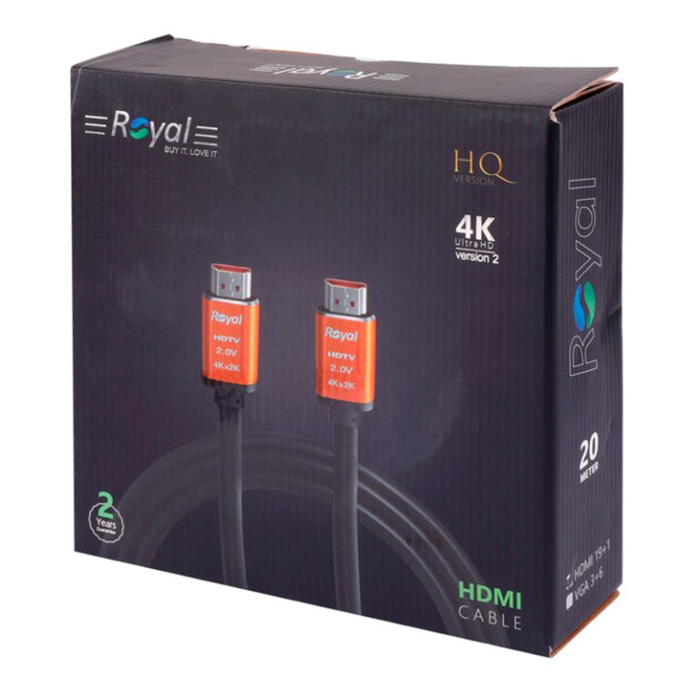 کابل HDMI رویال 19+1 طول 5 متر 4K